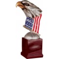 EGL78  Eagle Head and Flag on Resin Base 